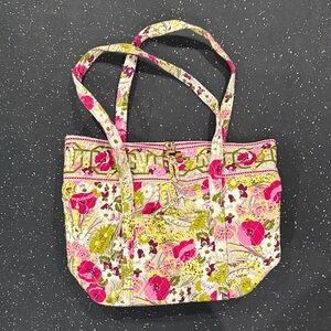 Vera Bradley Floral Pink, Yellow and Green Tote Bag